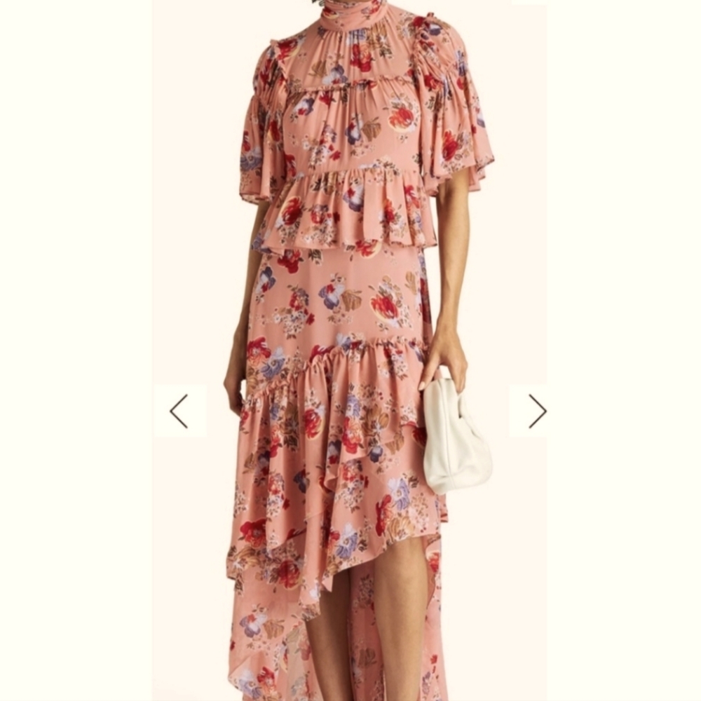 cinq a sept Pink Floral Maxi Dress